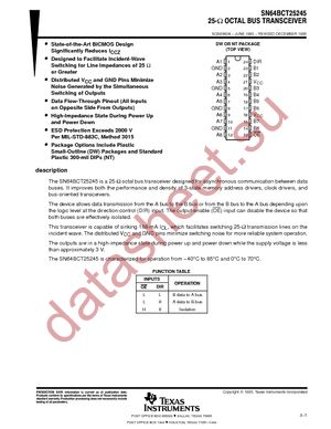 SN64BCT25245DWG4 datasheet  